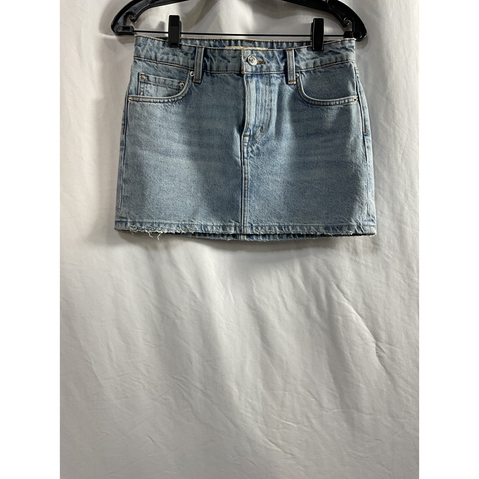 Grlfrnd 'Niki' Blue Cotton Micro Mini Skirt Size 24