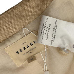 Sézane Linen Beige Zelinda Blouse Size 8