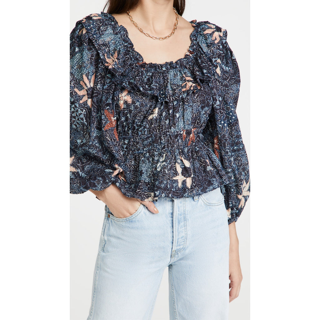 Ulla Johnson 'Asmara' Blue Blouse Size 4