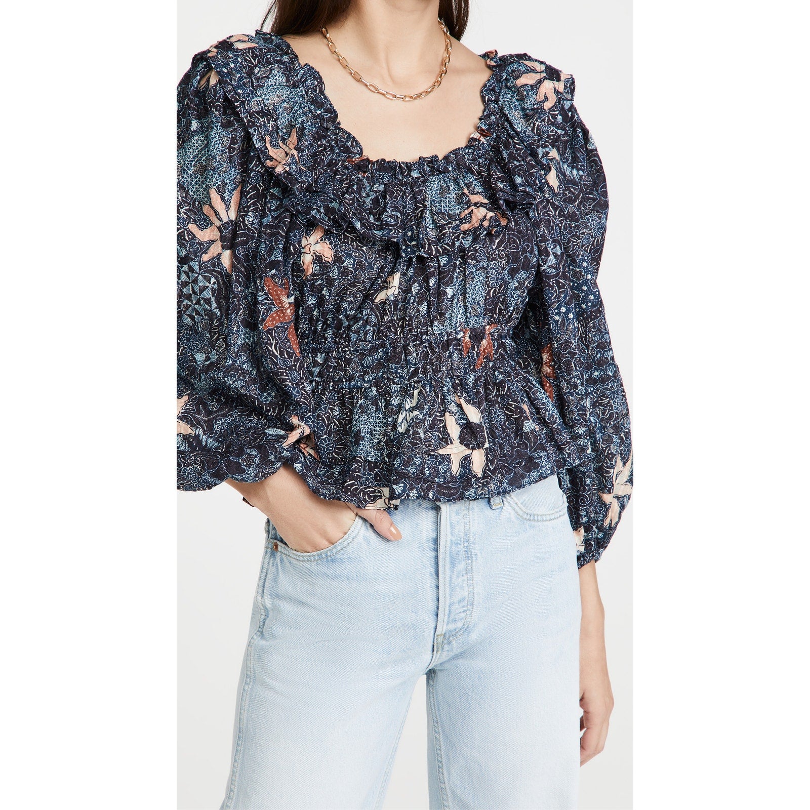 Ulla Johnson 'Asmara' Blue Blouse Size 4