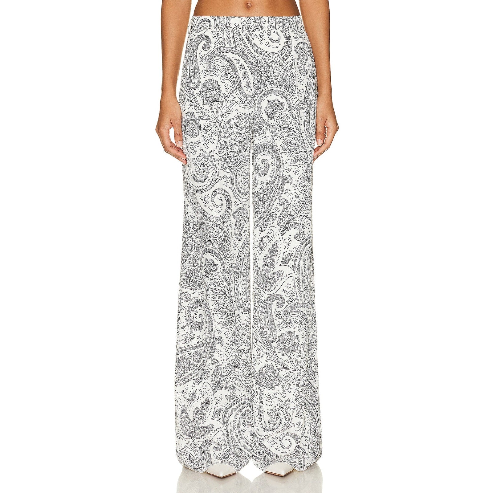 Etro Wide Leg White Viscose Trouser Size 40 - NWT