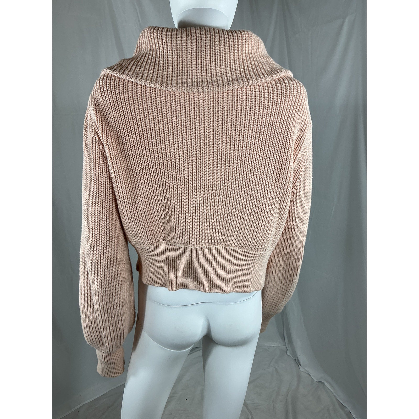 Varley 'Mentone' Pink Cotton Quarter-Zip Knit Top Size XS