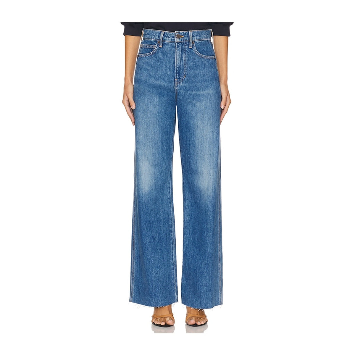 Veronica Beard 'Taylor' Blue Cotton High Rise Wide Leg Size 29