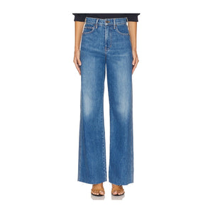 Veronica Beard 'Taylor' Blue Cotton High Rise Wide Leg Size 29
