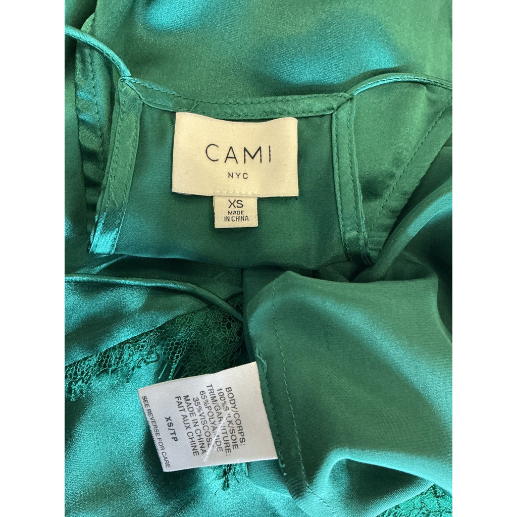 Cami Nyc Racer Green Silk Charmeuse Cami Size XS