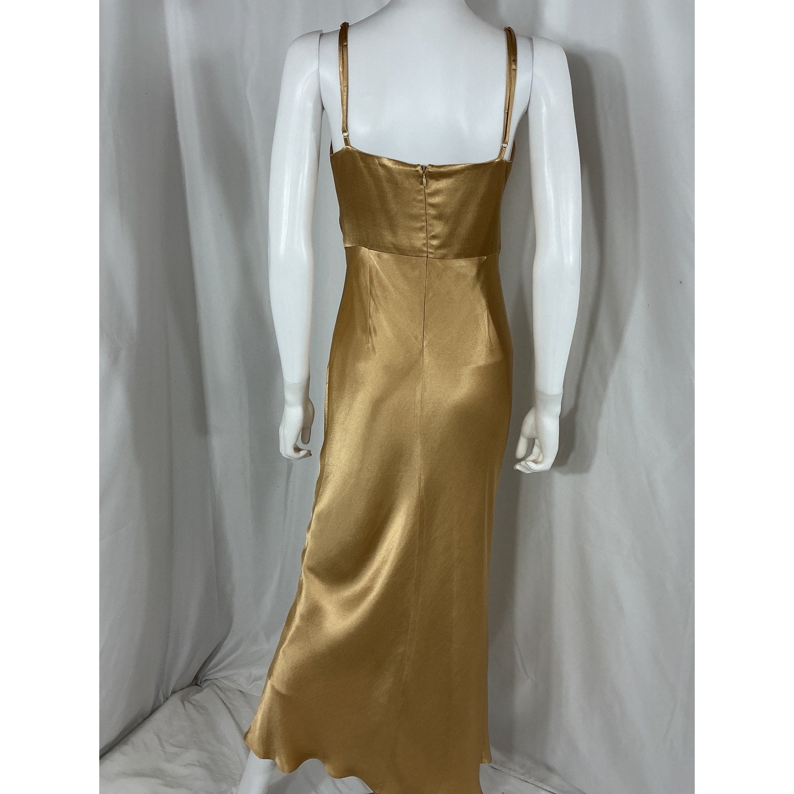 Shona Joy 'Oliviera' Gold Lenzing Twist Front Midi Dress Size 6