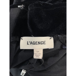 L'Agence Velvet Black Zahara Catsuit Size S
