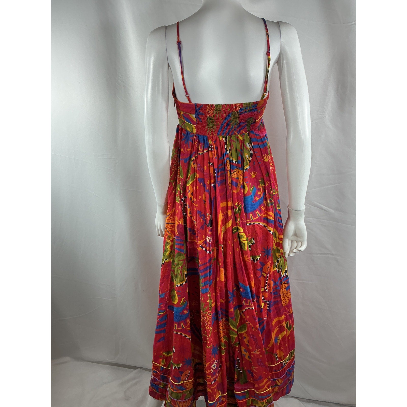 Farm Rio 'Magic' Red Cotton Forest Maxi Dress Size S