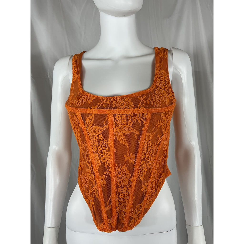Miaou 'Campbell' Orange Corset Top Size M - NWT