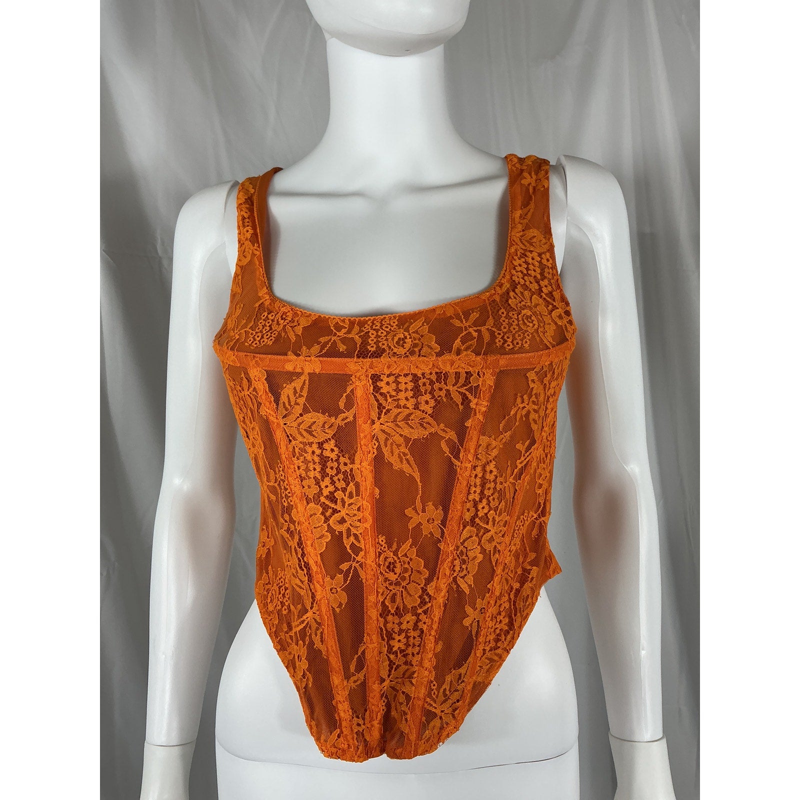 Miaou 'Campbell' Orange Corset Top Size M - NWT
