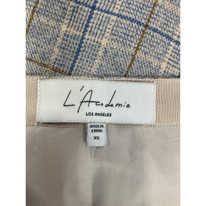 L'academie Classic Pale Blue Check Natalia Mini Skirt Size XS