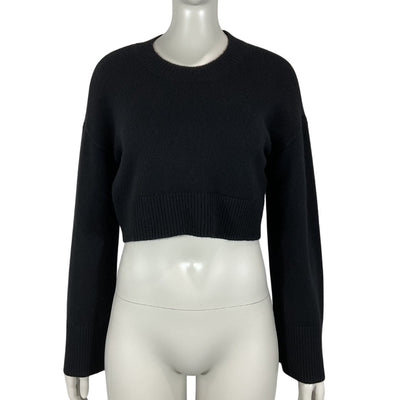 Reformation Cropped Black Paloma Sweater Size XS