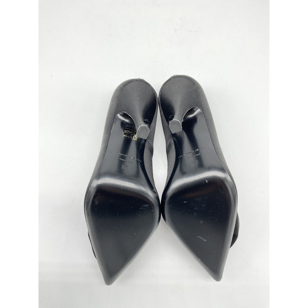 Les Petits 'Joueurs' Black Satin Marilyn Pump Size 39