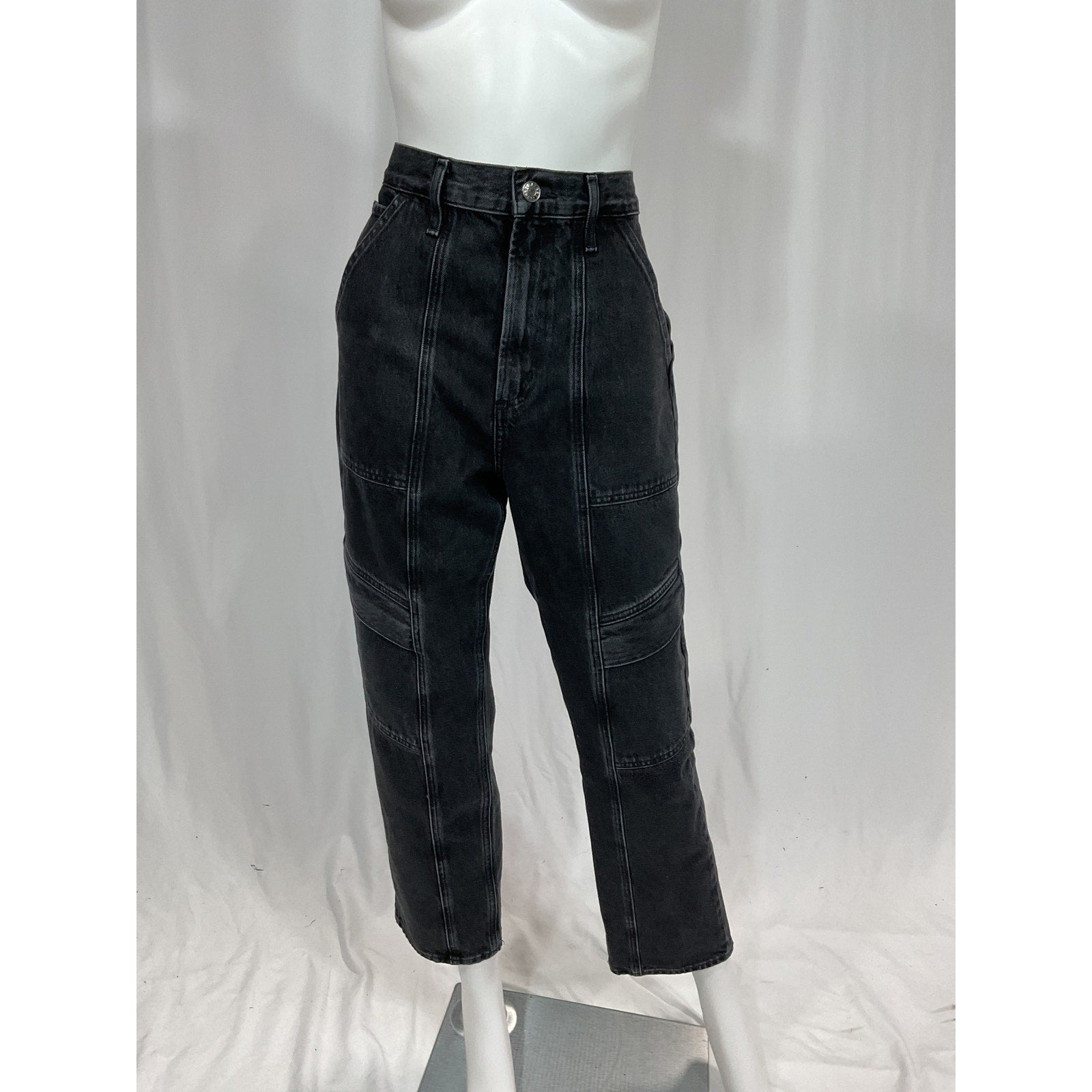 Agolde 'Cooper' Black Cargo Denim Jeans Size 28