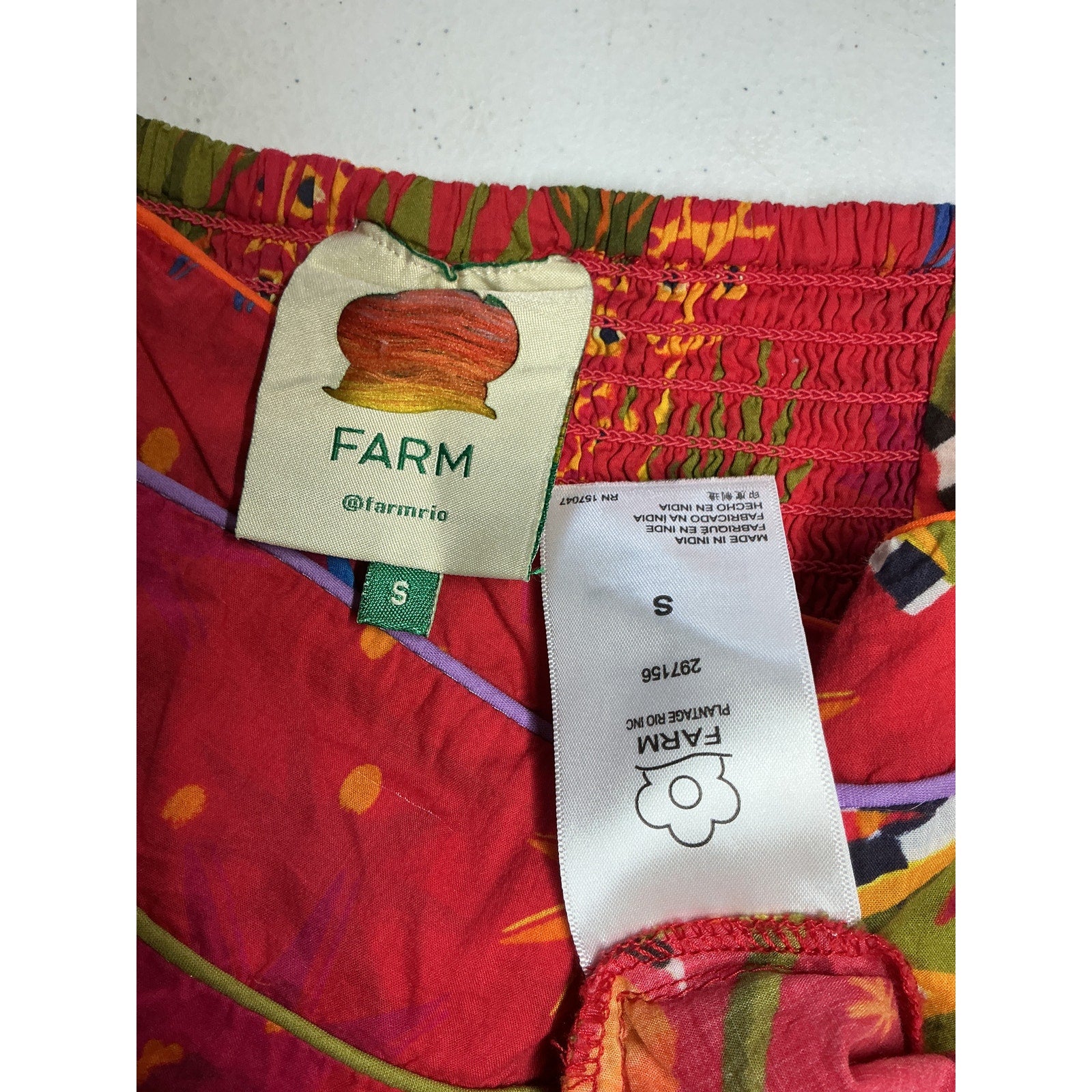 Farm Rio 'Magic' Red Cotton Forest Maxi Dress Size S