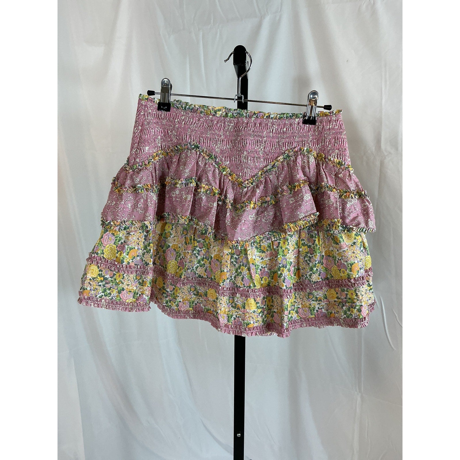 Loveshackfancy 'Tribeca' Pink Liberty Fabric Mini Skirt Size M