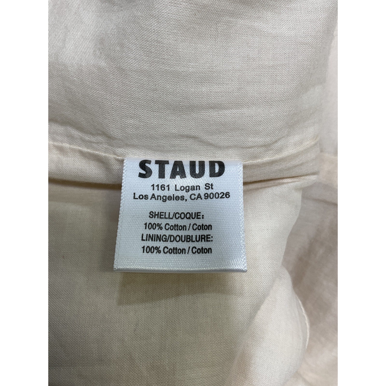 Staud 'Silvia' Cream Cotton Top Size 0