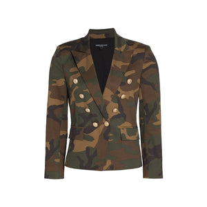 Generation Love 'Kennedy' Green Polyester Camouflage Blazer Size S