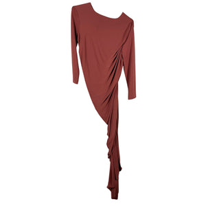 Norma Kamali Ruched Copper Diana Gown Size M
