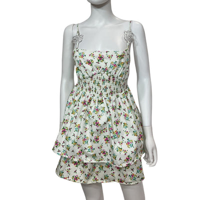 For Love & Lemons Floral White Tanya Dress Size M
