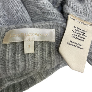 Loveshackfancy Textured Gray Knit Heritage Sweater Size S