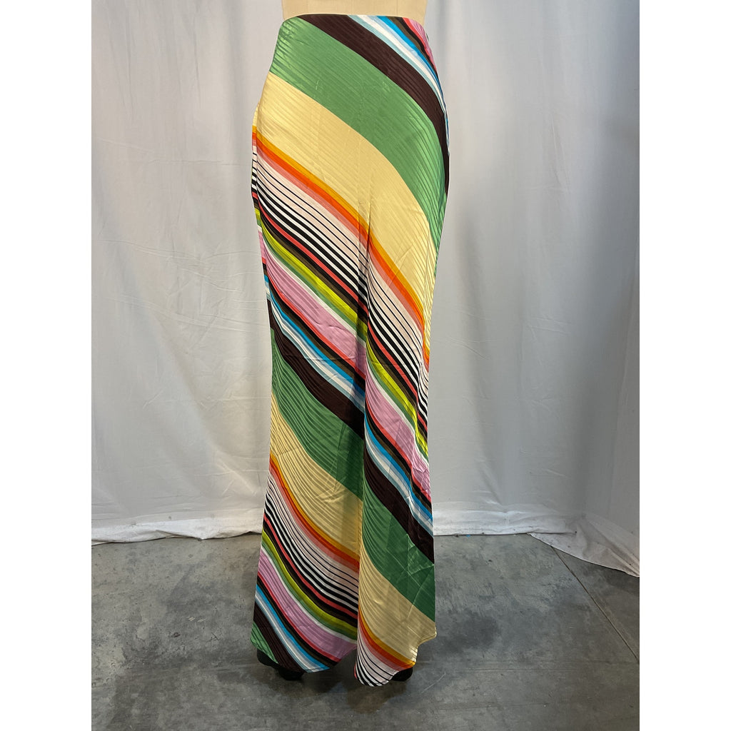 Christopher John Rogers 'Bias' Green Satin Maxi Skirt Size 2