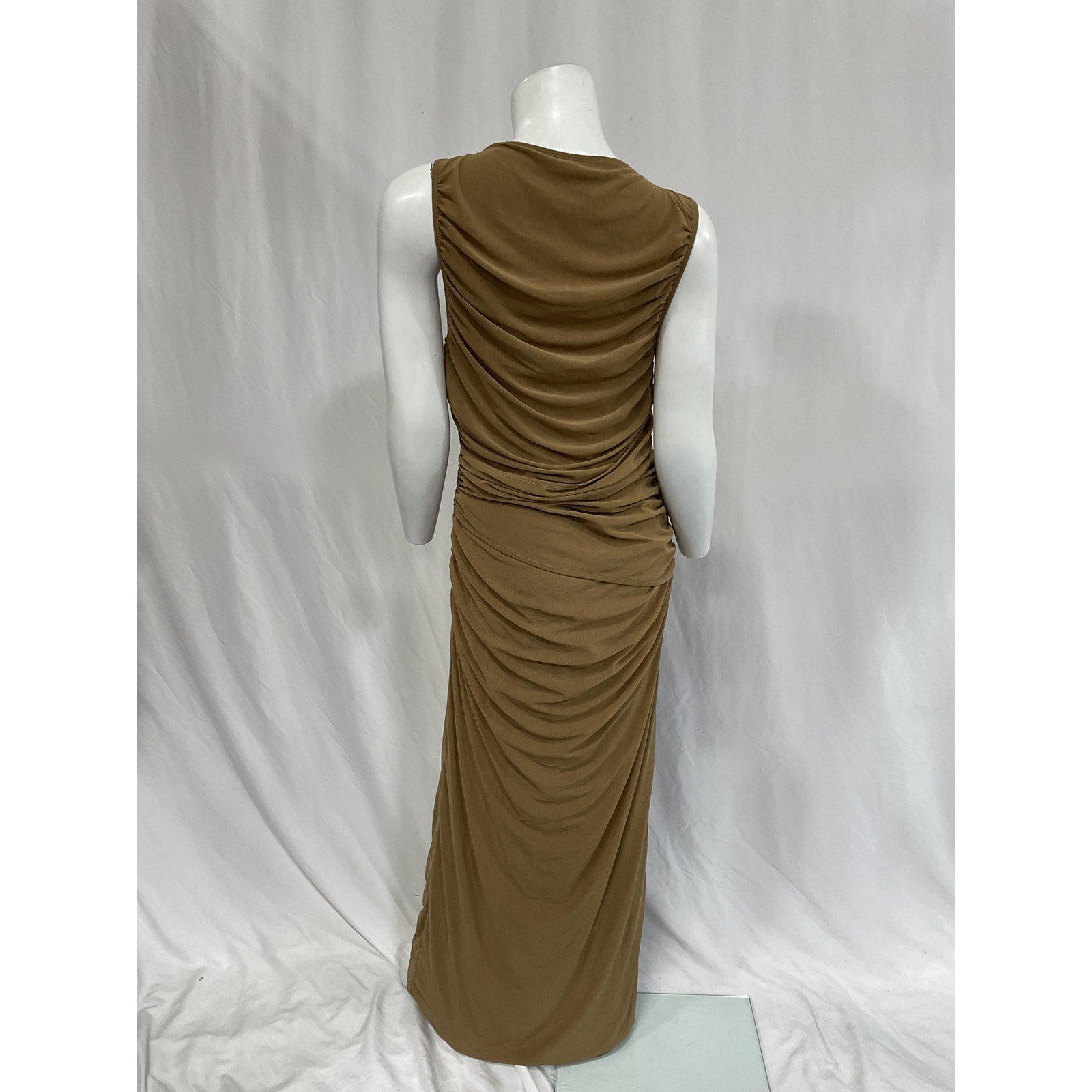 L'Academie 'Emeraude' Brown Cut Out Maxi Dress Size L