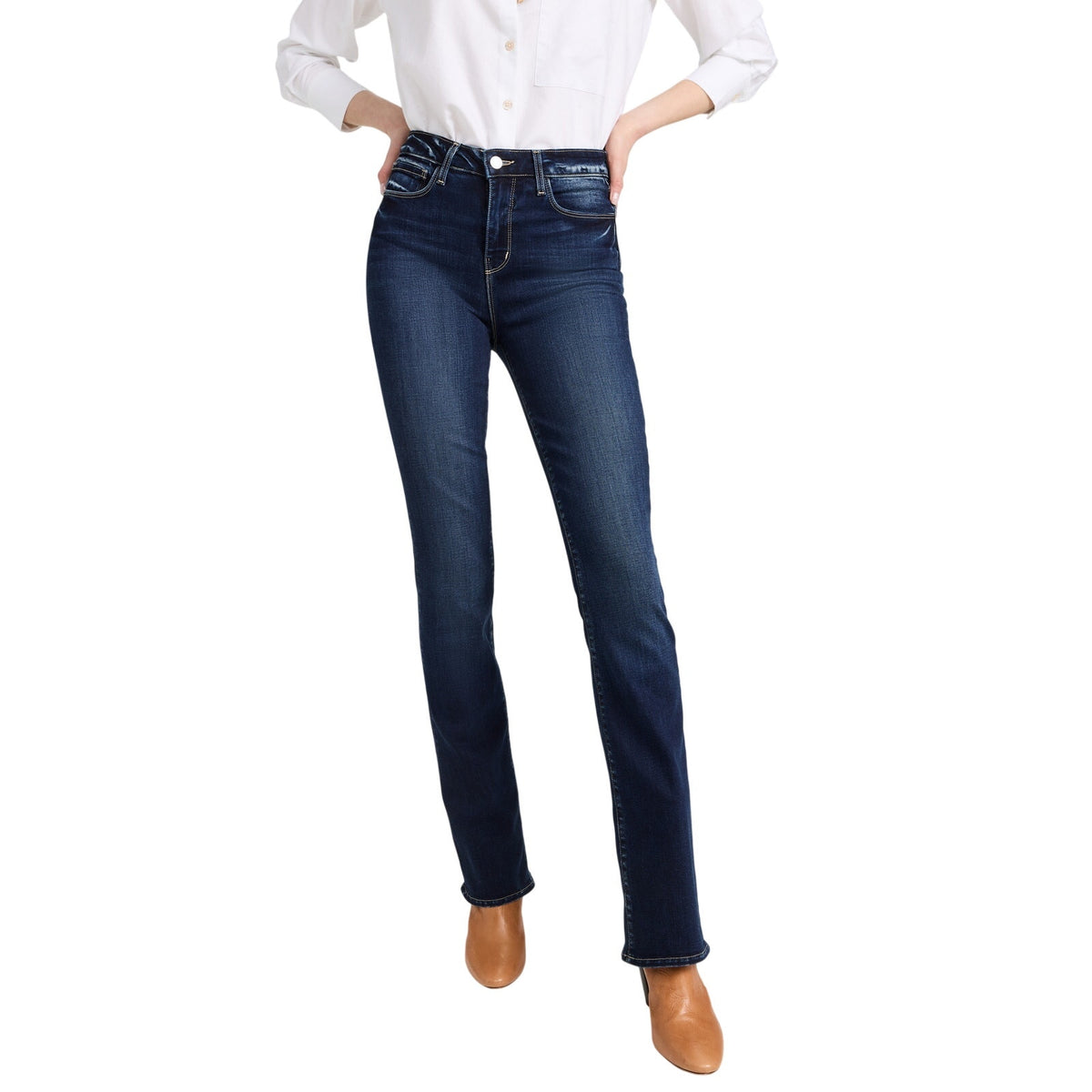 L'agence Sleek Blue Selma Baby Boot Denim Jeans Size 27