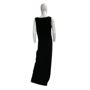 Black Halo Sleek Black Kacie Two Piece Maxi Dress Size 10