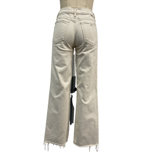 Mother Distressed Cream Down Low Spinner Heel Denim Jeans Size 26