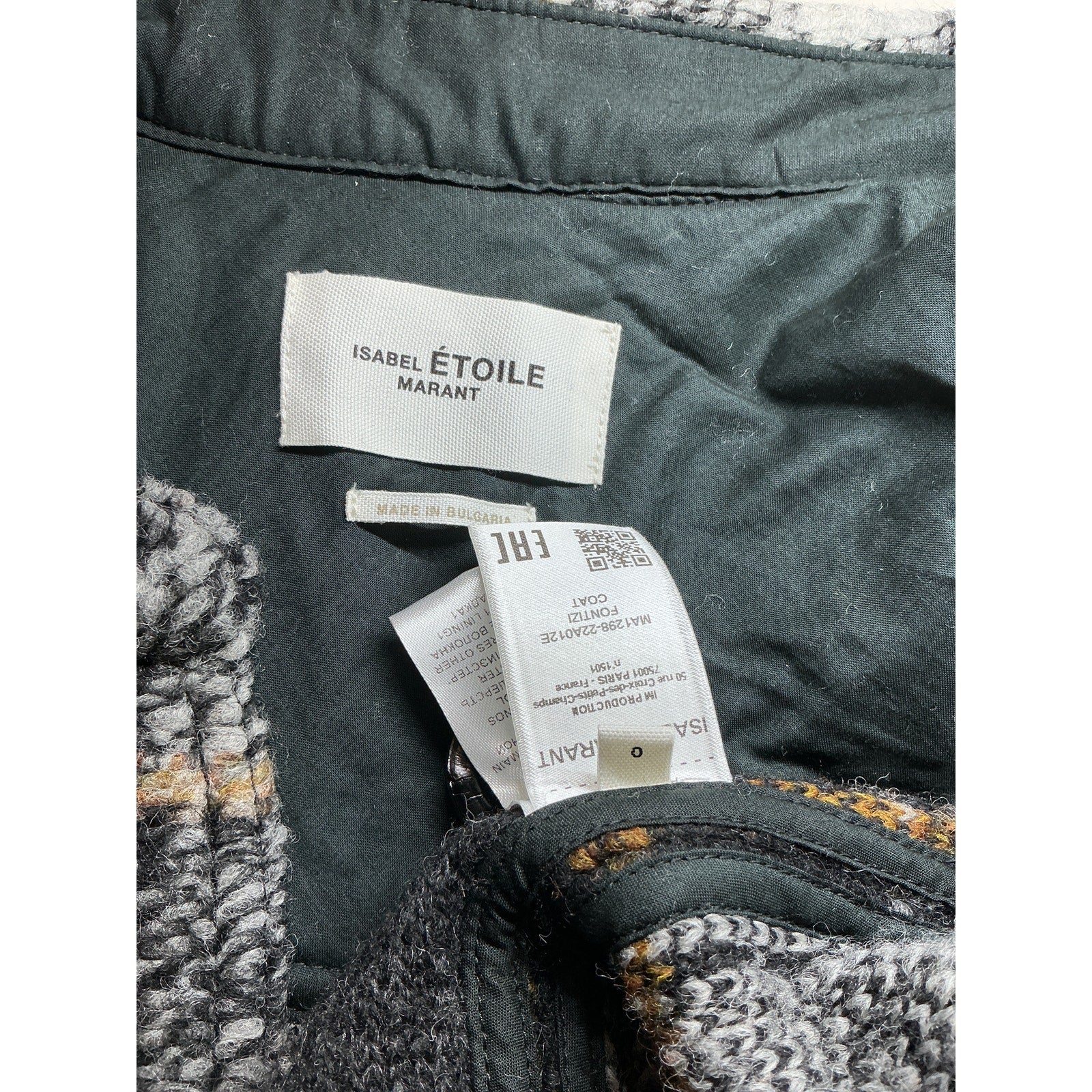 Isabel Marant 'Fontizi' Black Wool Coat Size XS