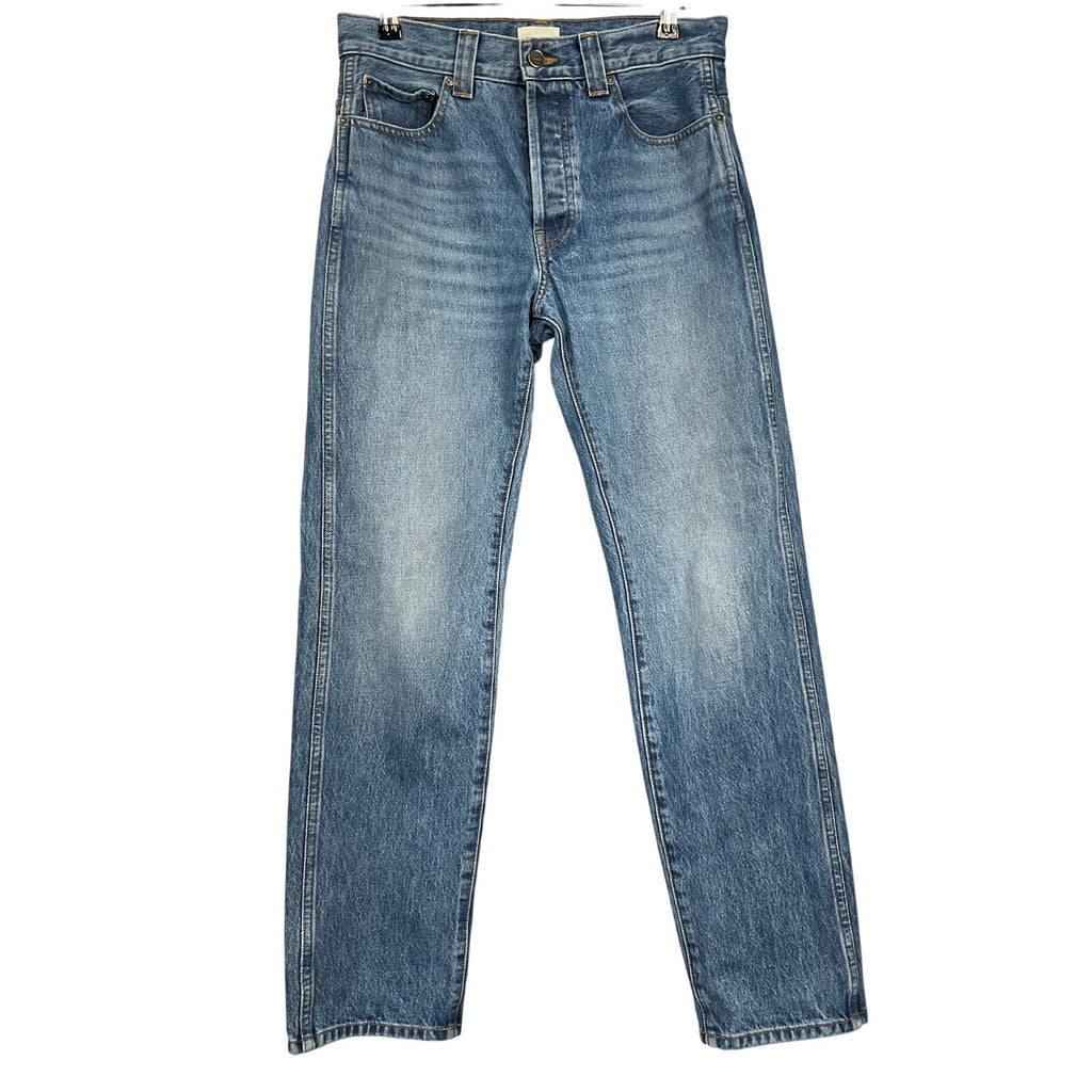 Khaite 'Callum' Blue Cotton High-Rise Straight-Leg Denim Jean Size 24