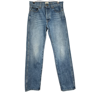 Khaite 'Callum' Blue Cotton High-Rise Straight-Leg Denim Jean Size 24