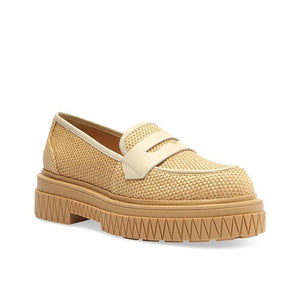 Schutz Woven Beige Viola Weekend Loafers Size 8