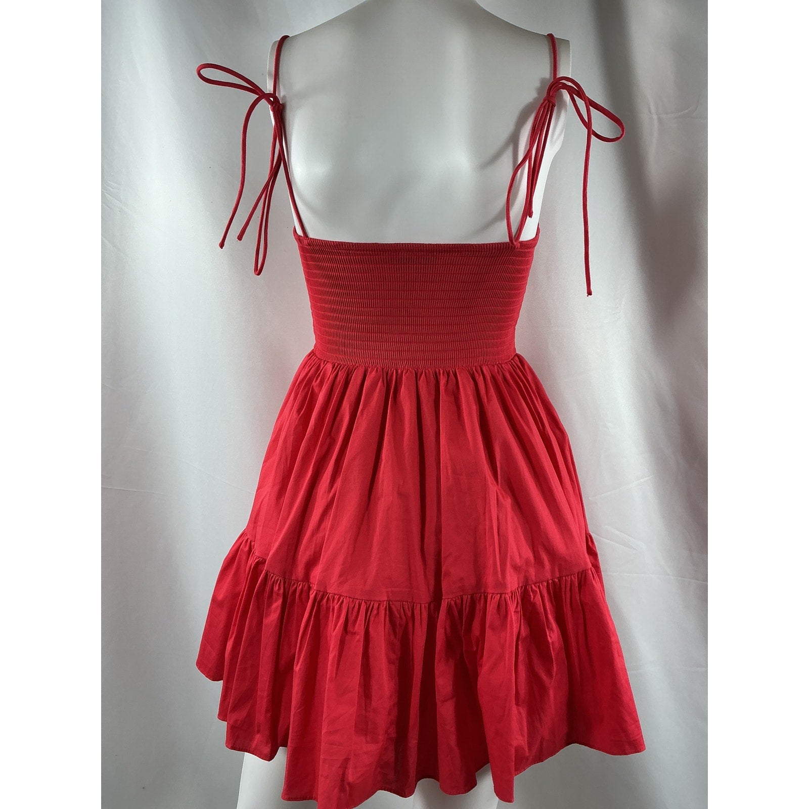 Staud Mini Landry Red Cotton Dress Size S