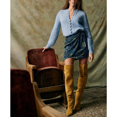 Sézane 'Aida' Blue Skirt Size 14 - NWT