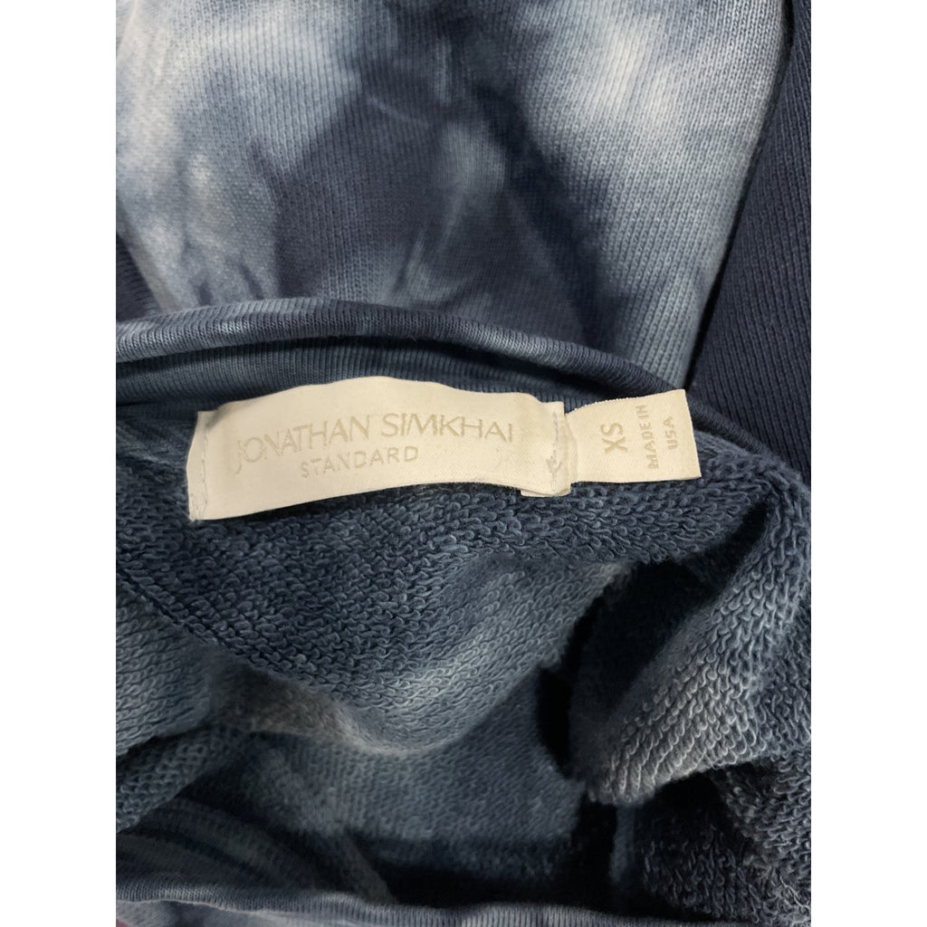 Simkhai Standard Cropped Blue Tie-Dye Sweatshirt Size XS