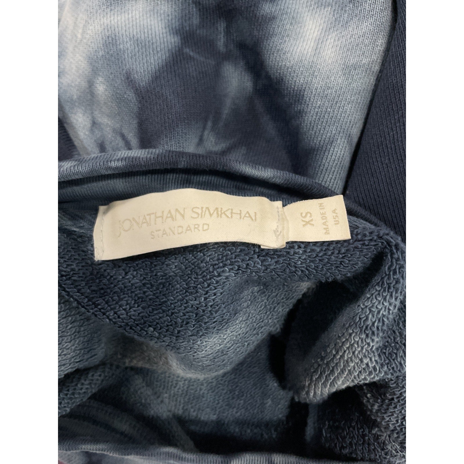 Simkhai Standard Cropped Blue Tie-Dye Sweatshirt Size XS