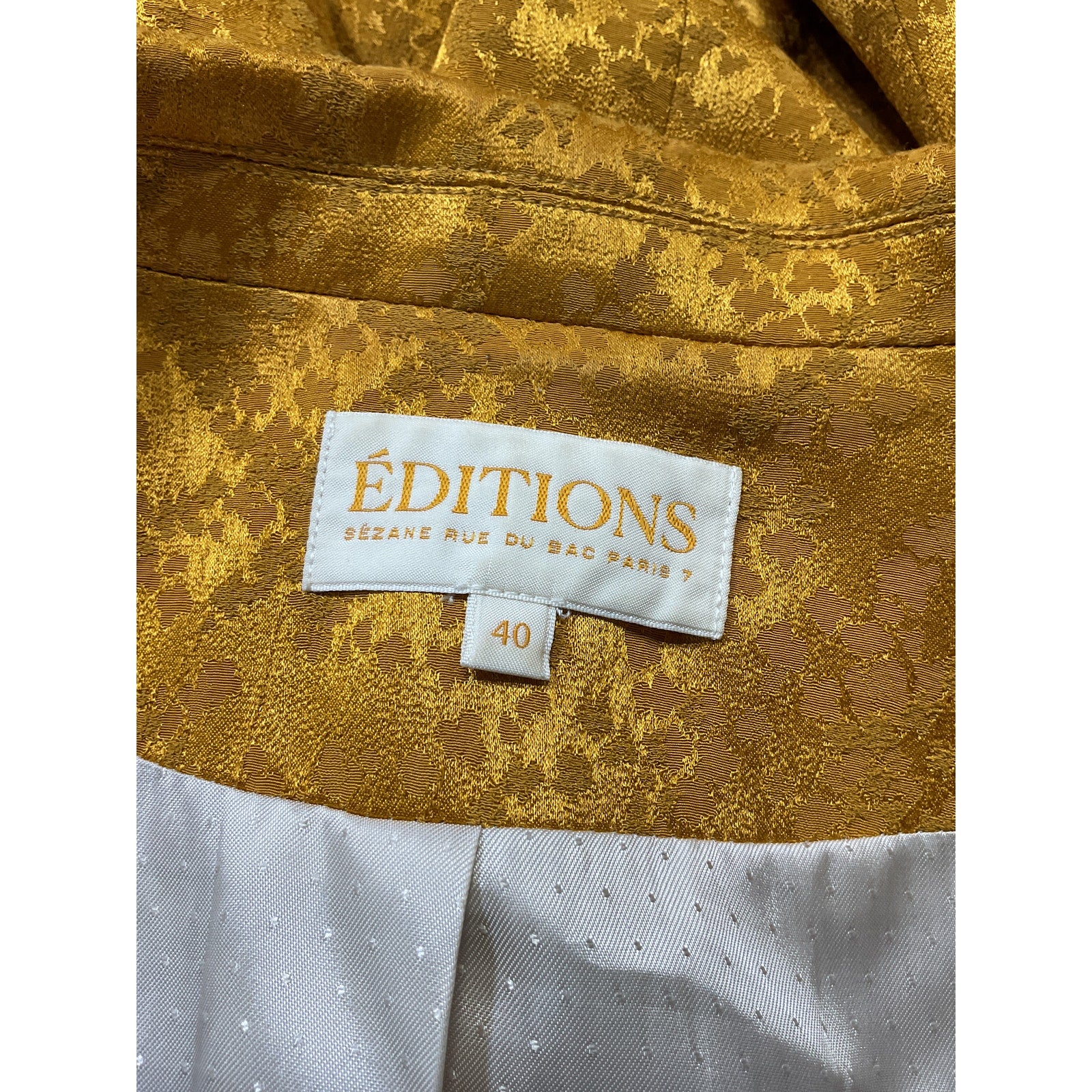 S�zane 'Agnes' Gold Jacket Size 40