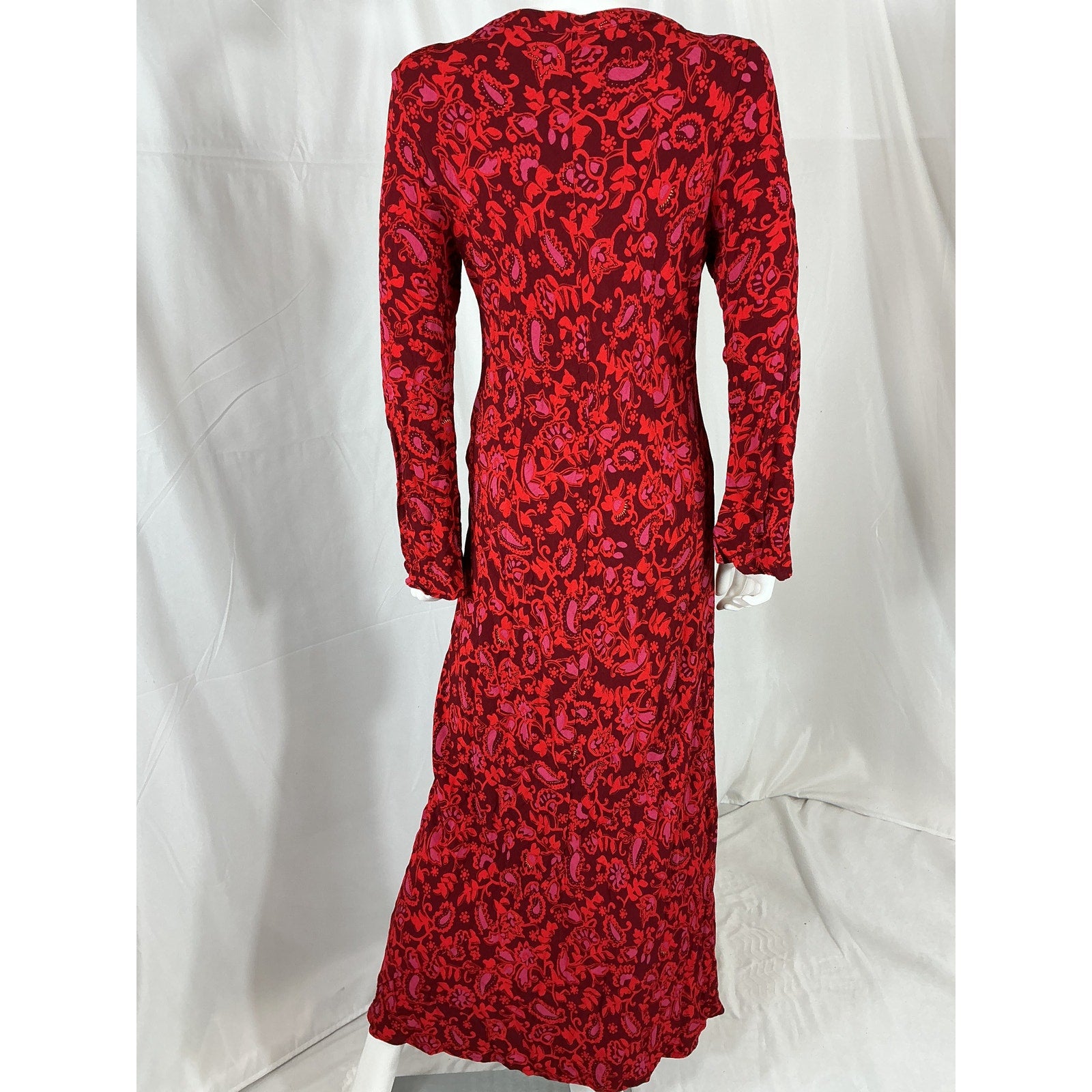 Faithfull The Brand 'Santino' Red Linen Maxi Dress Size 8