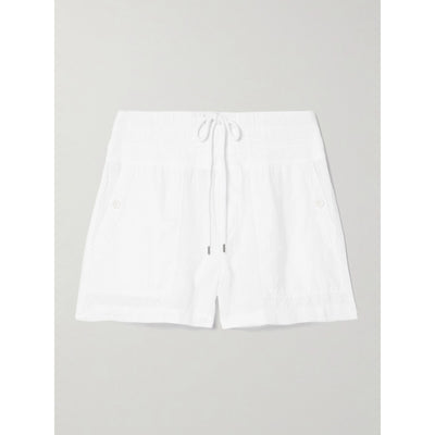 James Perse Cotton White Linen Jersey-Trimmed Linen Shorts Size 2