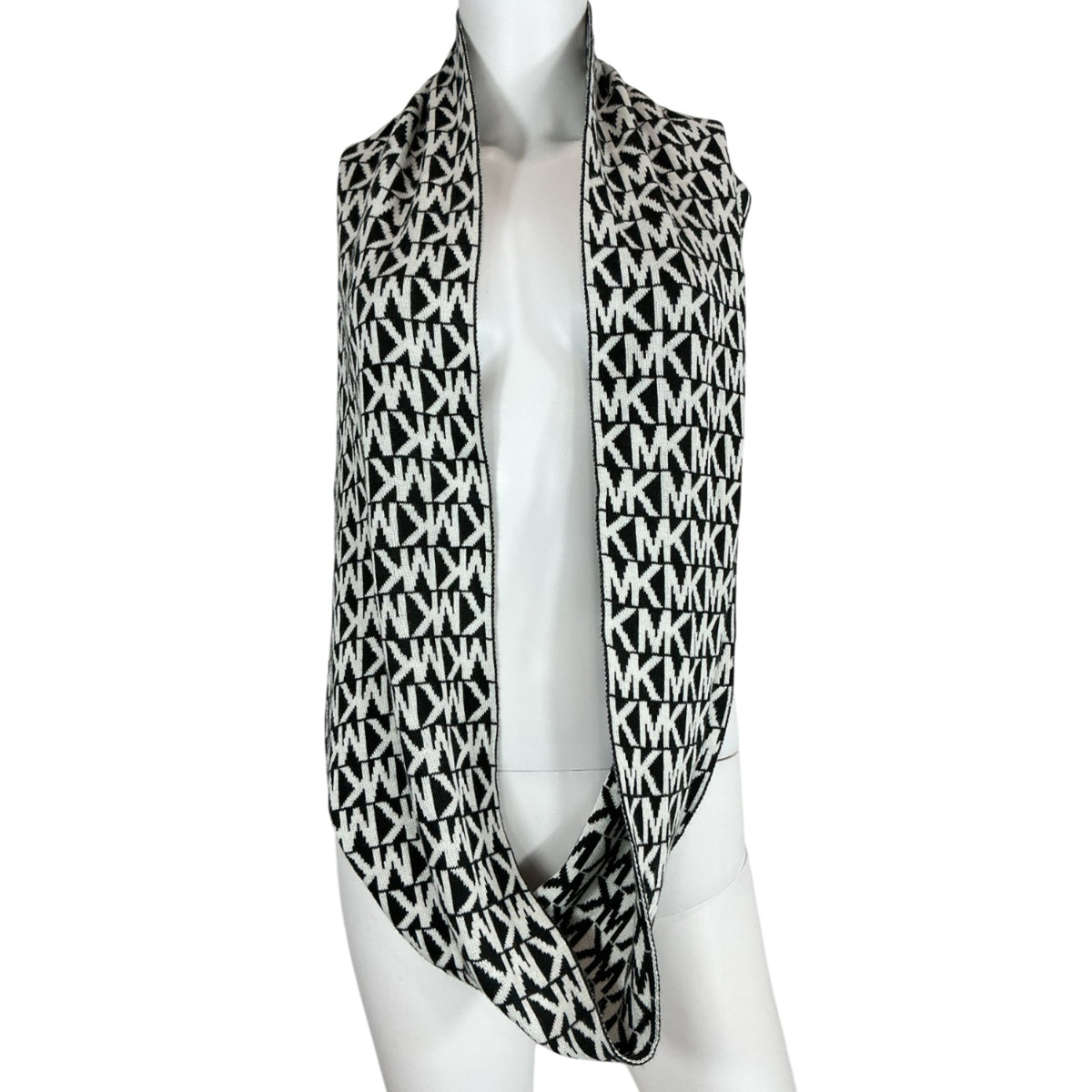 Michael Kors Graphic Black And White Monogram Scarf