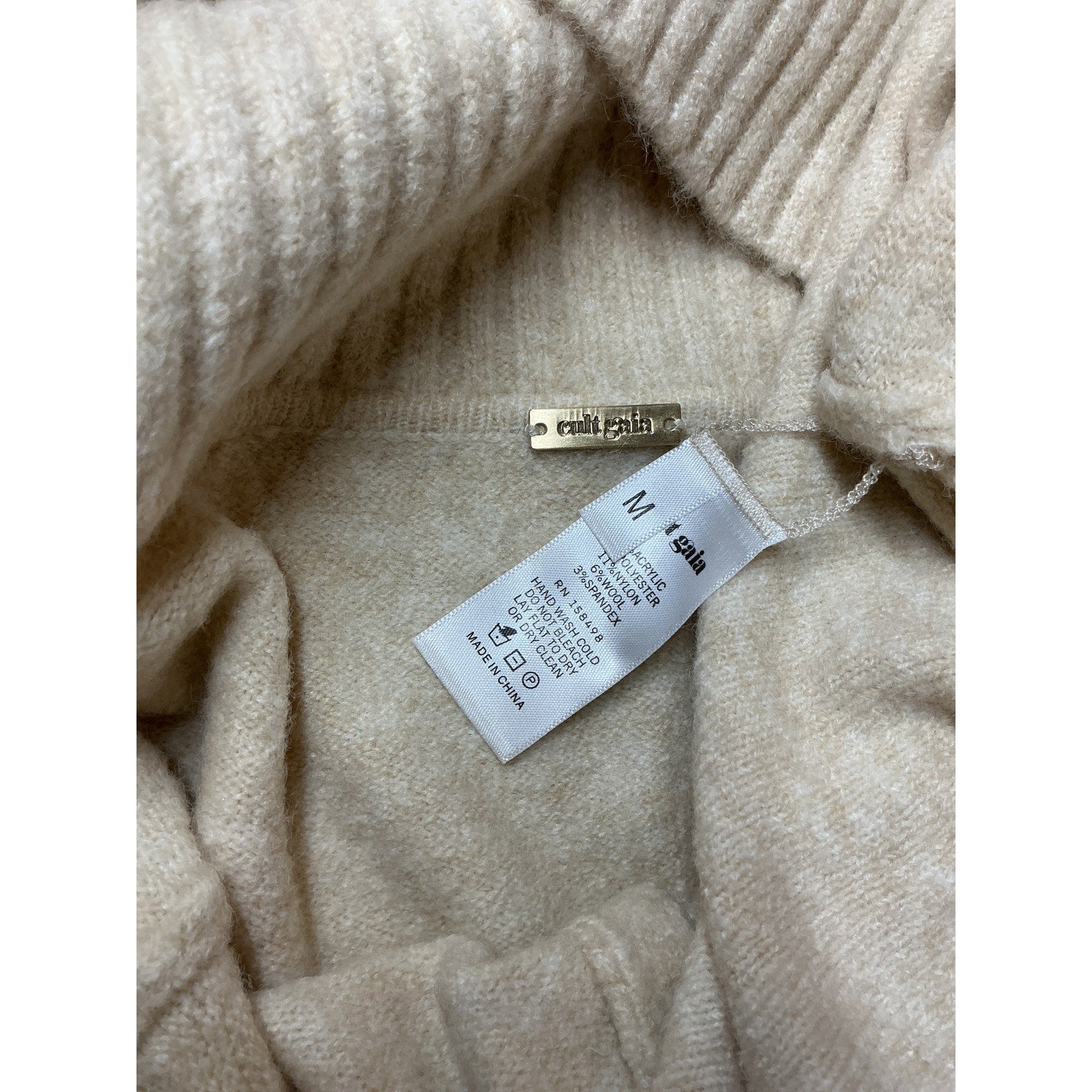 Cult Gaia 'Edna' White Off Shoulder Knit Dress Size M