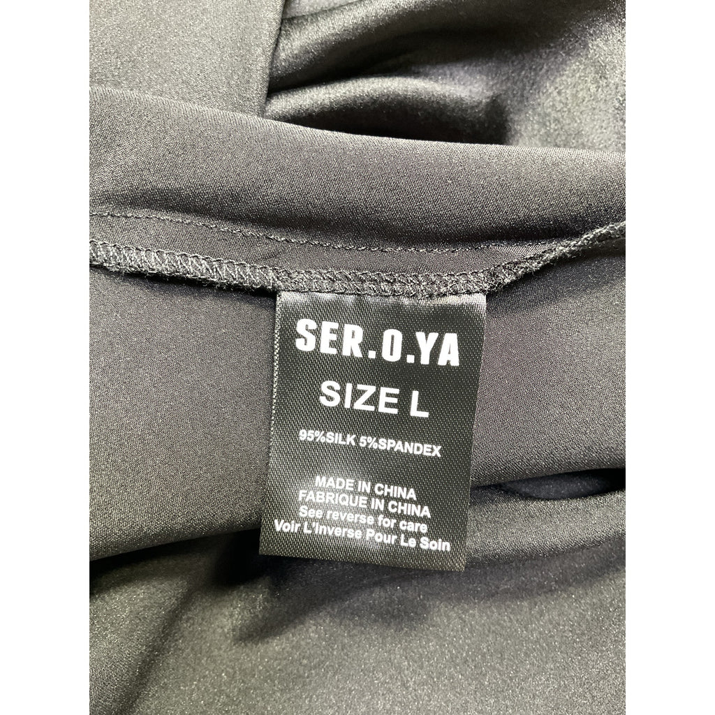 Ser.O.Ya 'Emma' Black Silk Dress Size L
