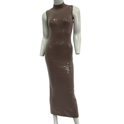 Retrofête Sequin Knit Truffle Dove Dress Size XS