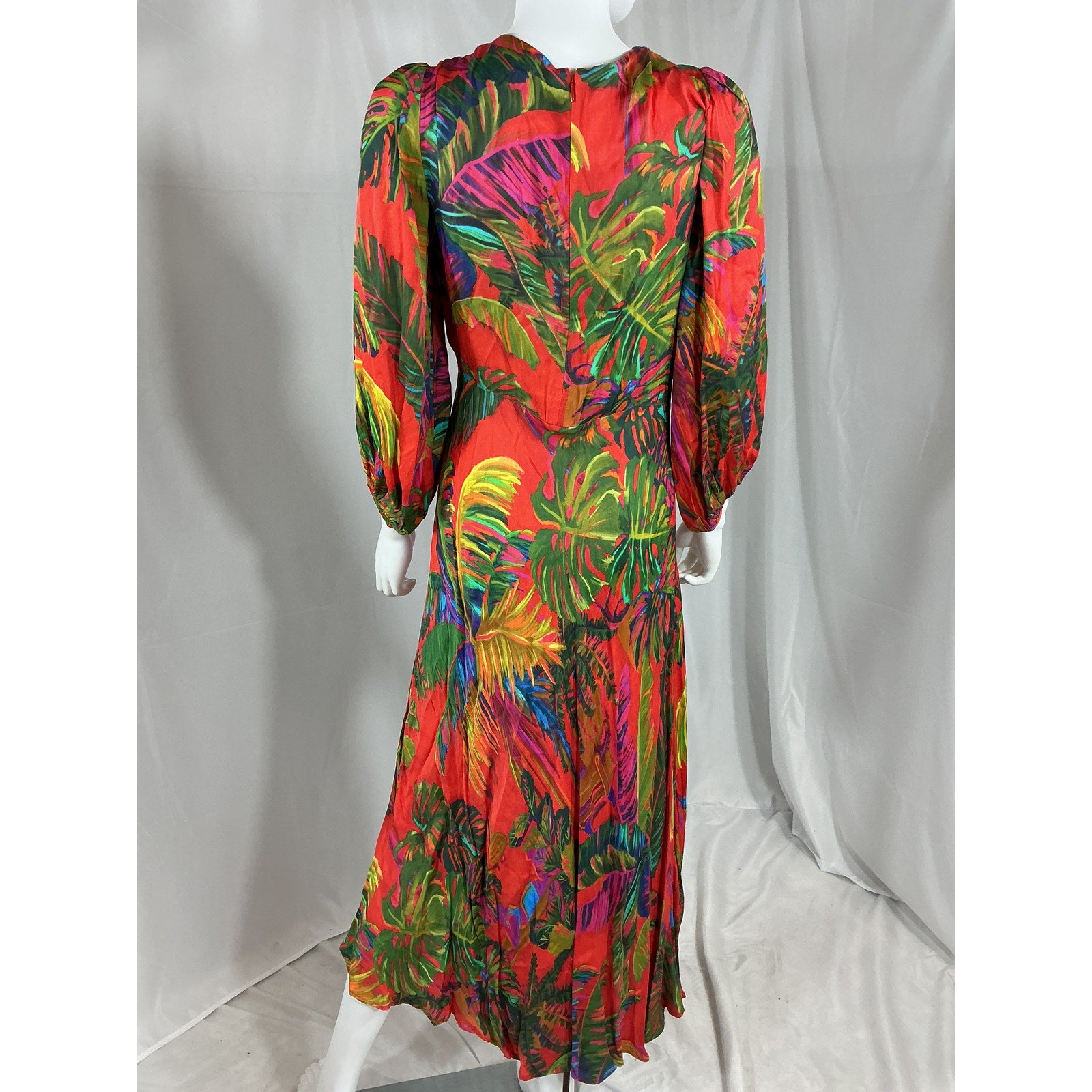 Farm Rio 'Urban' Red Viscose Jungle Midi Dress Size M