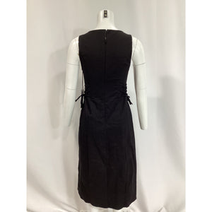 House Of Harlow 1960 'Samina' Black Twill Midi Dress Size M - NWT