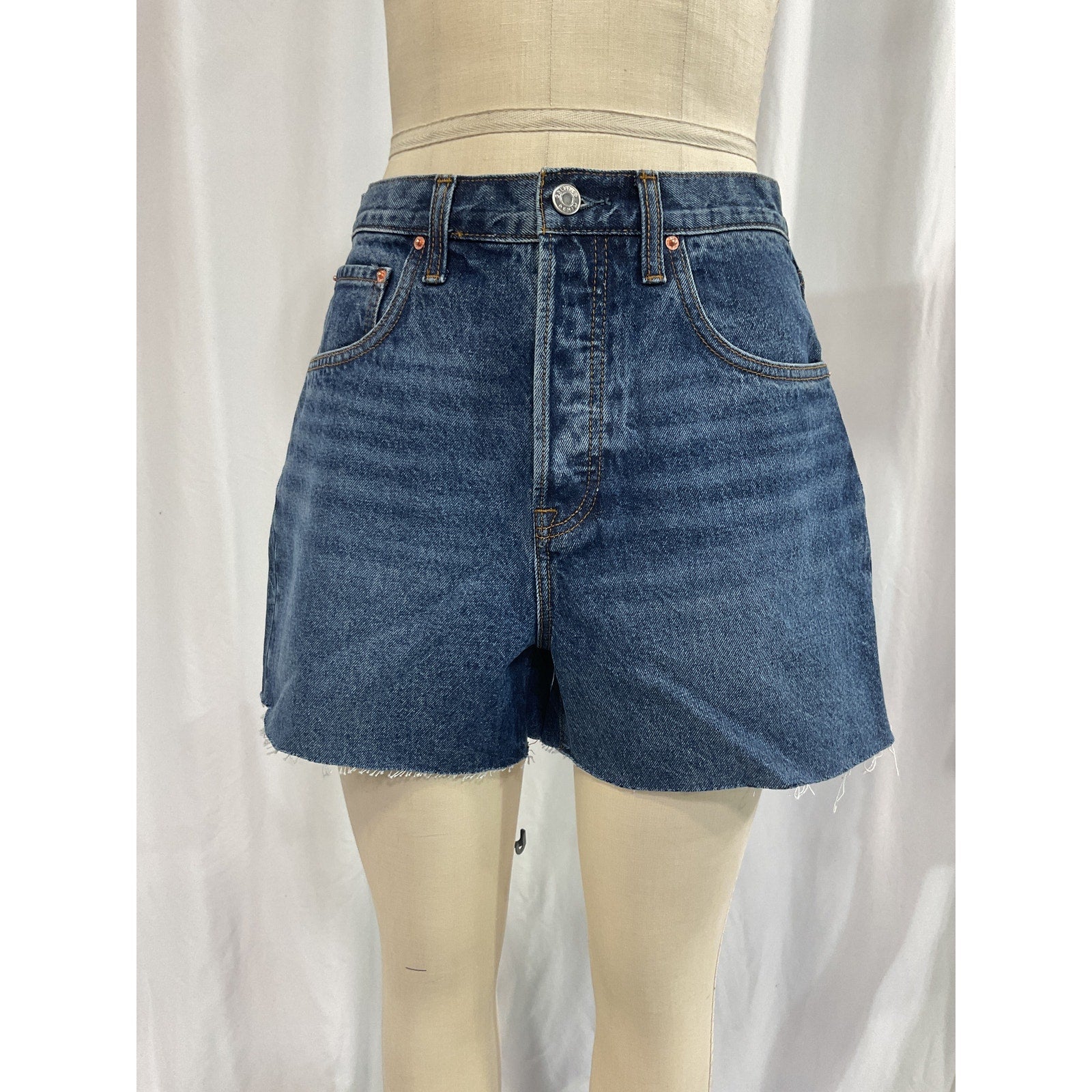 Grlfrnd 'Jules' Blue Vintage Cut Off Denim Short Size 28 - NWT
