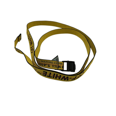 Off-White Woven Yellow Logo Industrial Belt