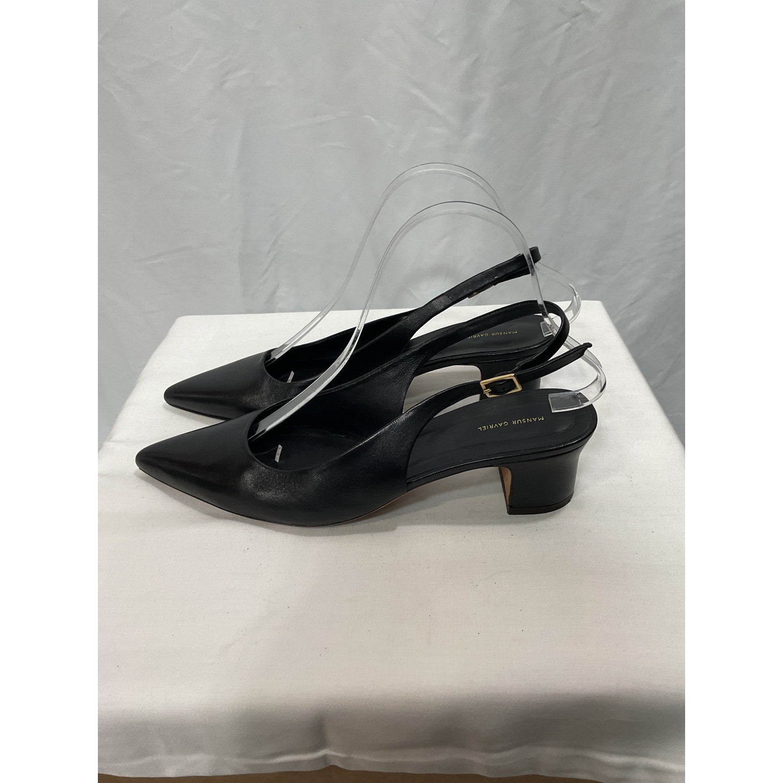Mansur Gavriel 'Slingback' Black Leather Heel Size 8.5